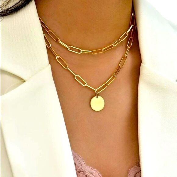 🆕🆕🆕 Round Charm Layered Necklace 🆕🆕🆕 - Picture 1 of 4